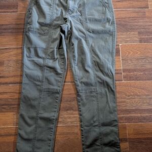 White House Black Market Women's Casual Stretch Olive Green Utility PantsSize10